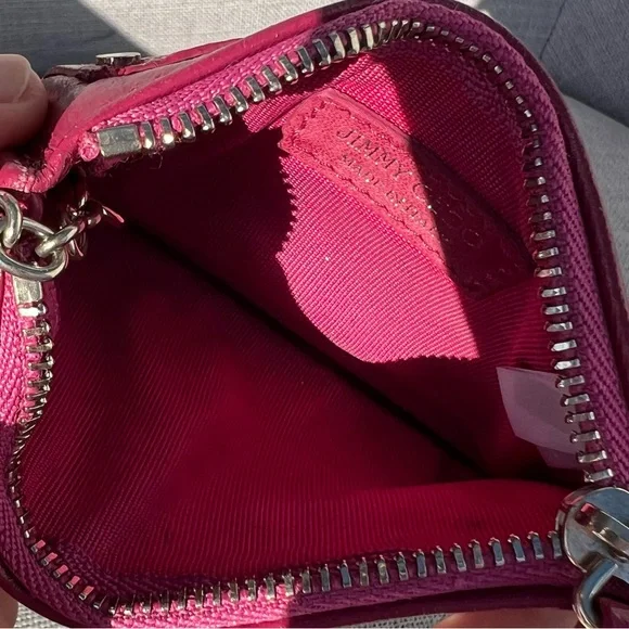 JIMMY CHOO Coin case pouch bag charm Star studded Magenta - Picture 4 of 7